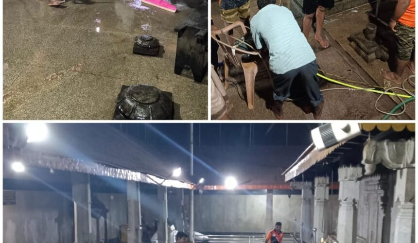 Temple premises cleaning