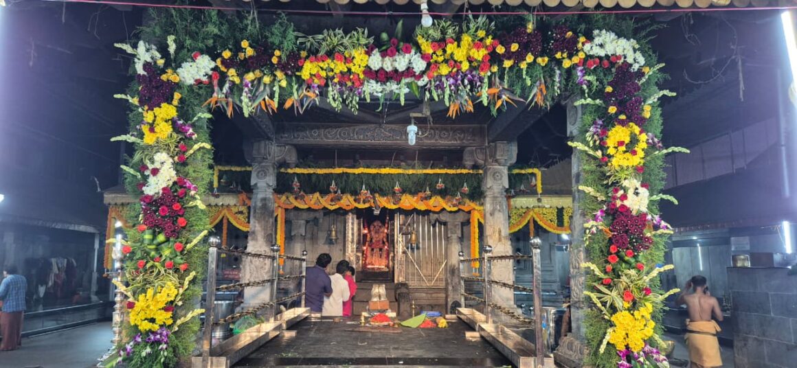 Temple flower decorations