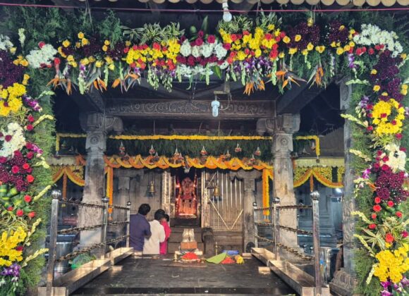 Temple flower decorations