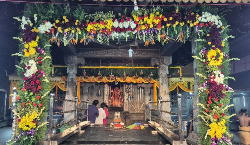 Temple flower decorations